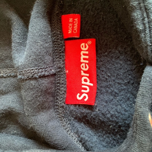 Navy Supreme Wrist Logo Hoodie - Picture 3 of 8